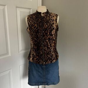 Y2K JORDAN‎ FUZZY CHEETAH PRINT VEST